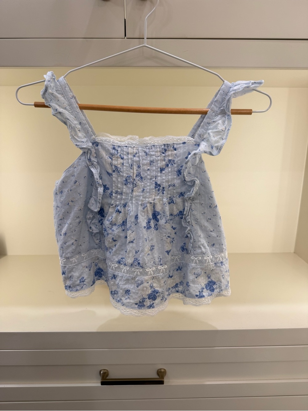 LoveShackFancy x Target Girl Light Blue Floral Ruffle Camisole